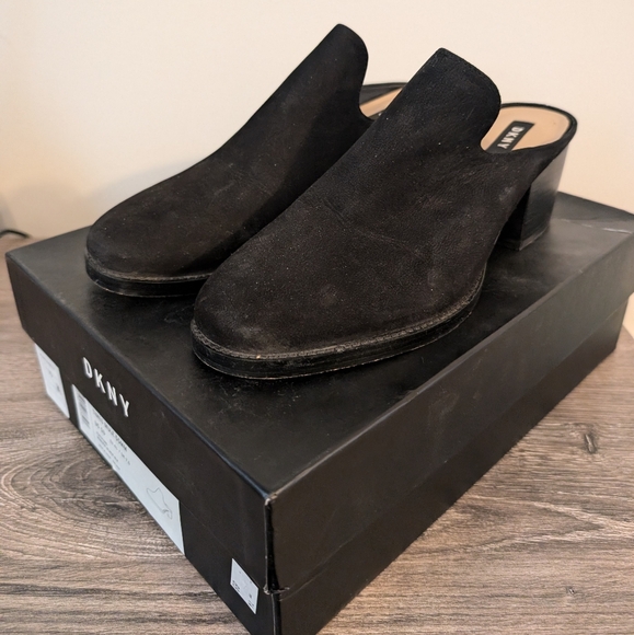 DKNY Womens Times Leather Platform Mules‎ - Picture 1 of 6